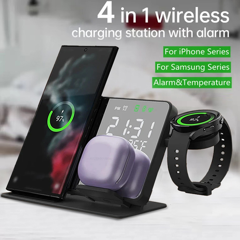 Iwatch Smartwatch - Kablosuz Şarj Cihazı Alarm Saat Standı