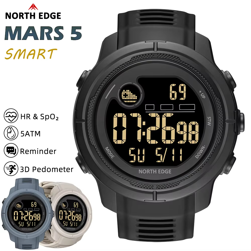 Smartwatch Military Watches For Men - NORTH EDGE NEW MARS 5 Erkek