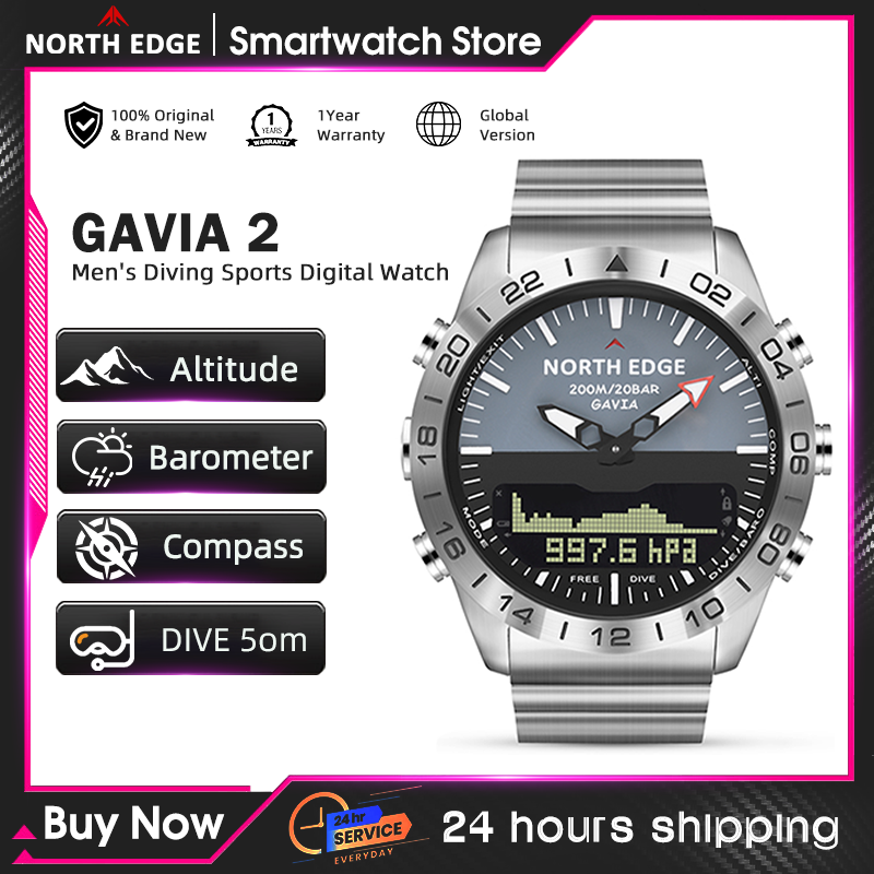 Smartwatch Military Watches For Men - NORTH EDGE Erkek Dalış Saati Askeri