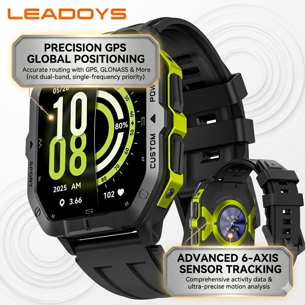 Smartwatch Rugged Watches For Men - LEADOYS GPS Dayanıklı Akıllı Saat 6