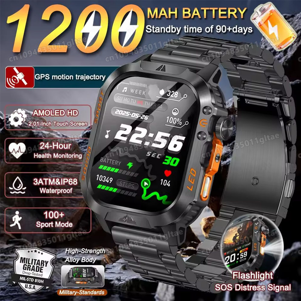 Smartwatch Military Watches For Men - 2026 Yeni Askeri Akıllı Saat Erkekler