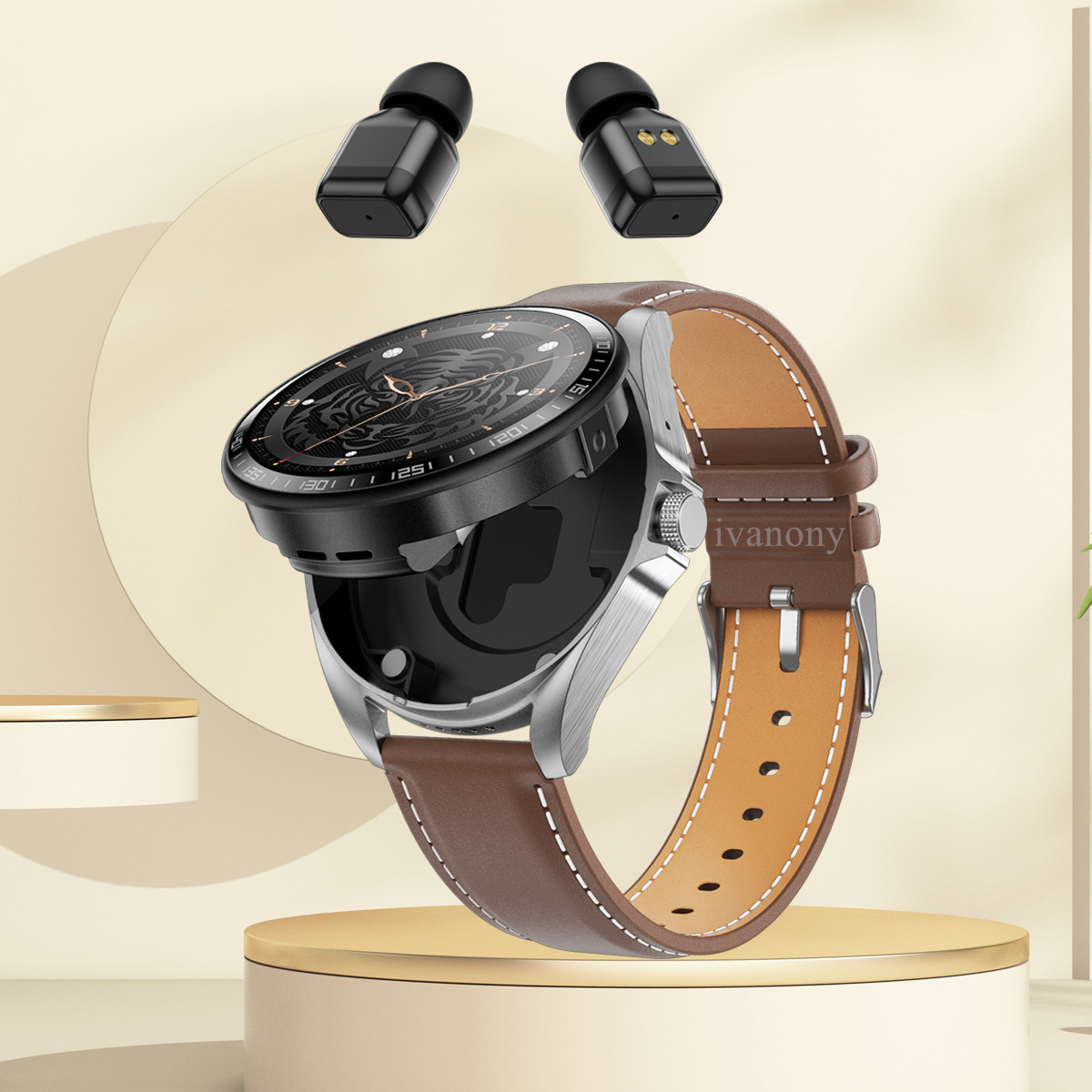 Smartwatch Watches Wallpaper - Akıllı saat 2'si 1 arada Kulaklıklı