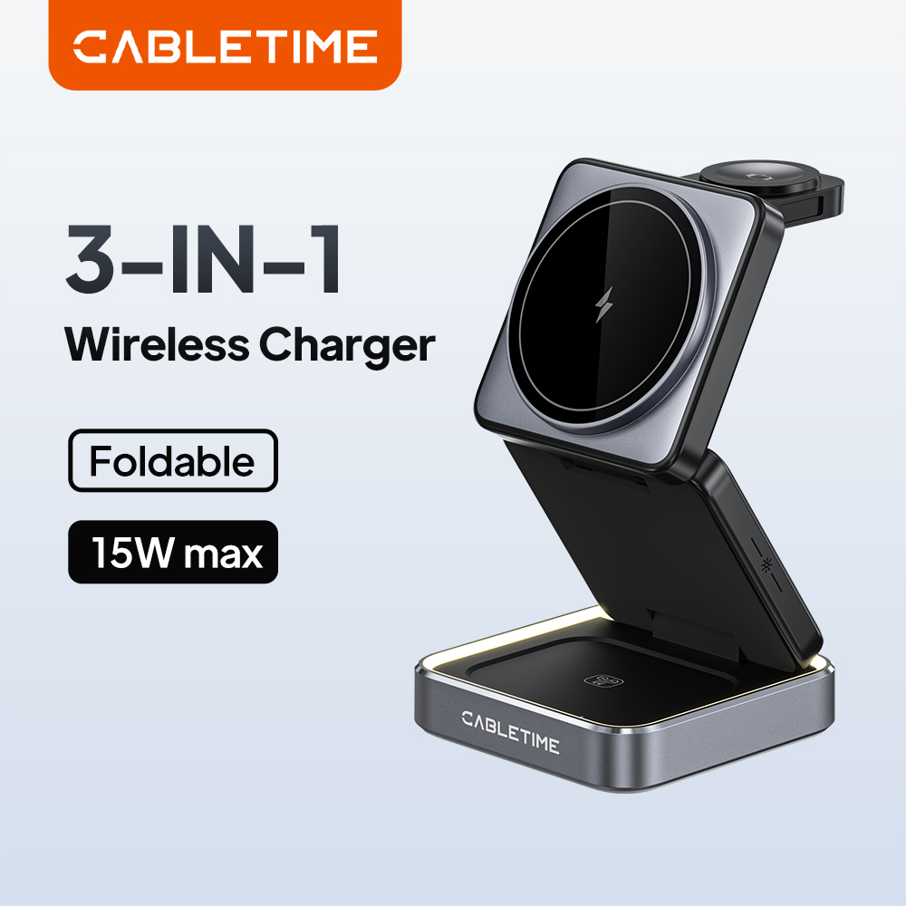 Iwatch Smartwatch - CABLETIME Katlanabilir Manyetik 3'ü 1 Arada