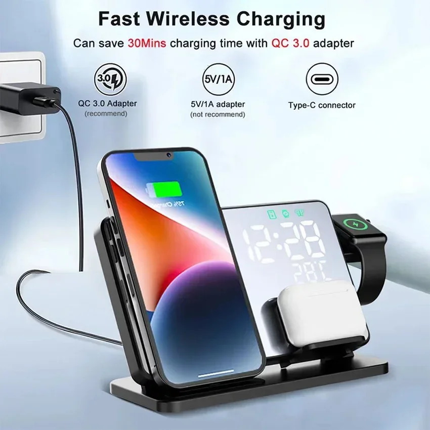 Kablosuz Şarj Cihazı Alarm Saa - Iwatch Smartwatch incelemesi ve fiyatı