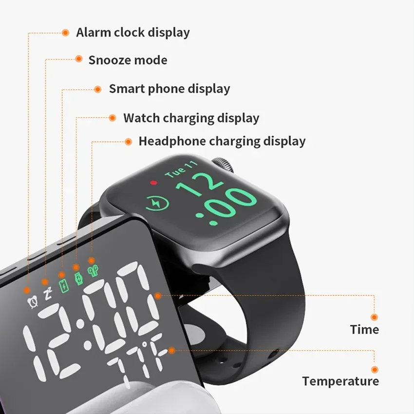 Kablosuz Şarj Cihazı Alarm Saa - Iwatch Smartwatch incelemesi ve fiyatı