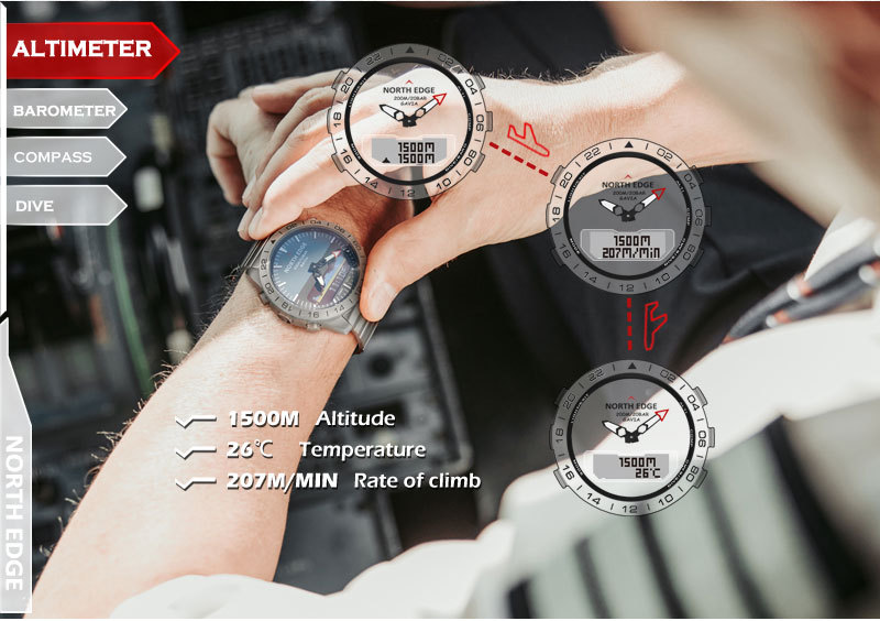 NORTH EDGE Lüks Erkekler akıll - Smartwatch Army Watches For Men incelemesi ve fiyatı