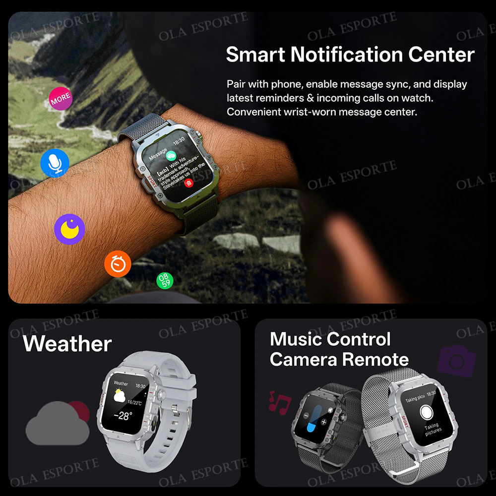 2026 Sağlam Askeri Akıllı Saat - Smartwatch Rugged Watches For Men incelemesi ve fiyatı