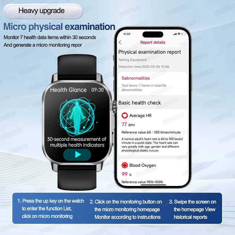 Yeni Sağlık Hizmeti Yapay Zeka - Smartwatch Military Watches For Men incelemesi ve fiyatı