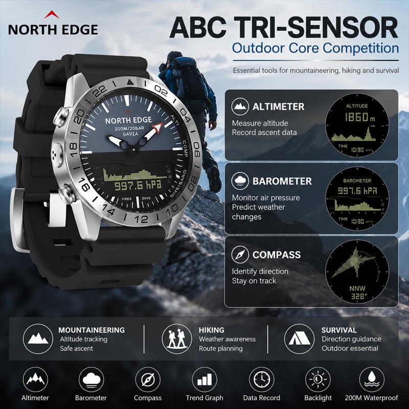NORTH EDGE Erkek Dalış Saati A - Smartwatch Army Watches For Men incelemesi ve fiyatı
