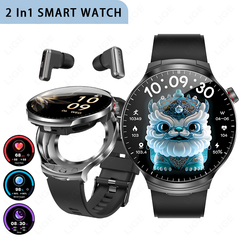 LIGE Yeni TWS 2'si 1 Arada Kul - Smartwatch Noise Watches For Men incelemesi ve fiyatı