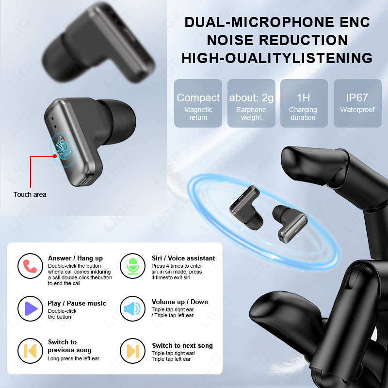 LIGE Yeni TWS 2'si 1 Arada Kul - Smartwatch Noise Watches For Men incelemesi ve fiyatı