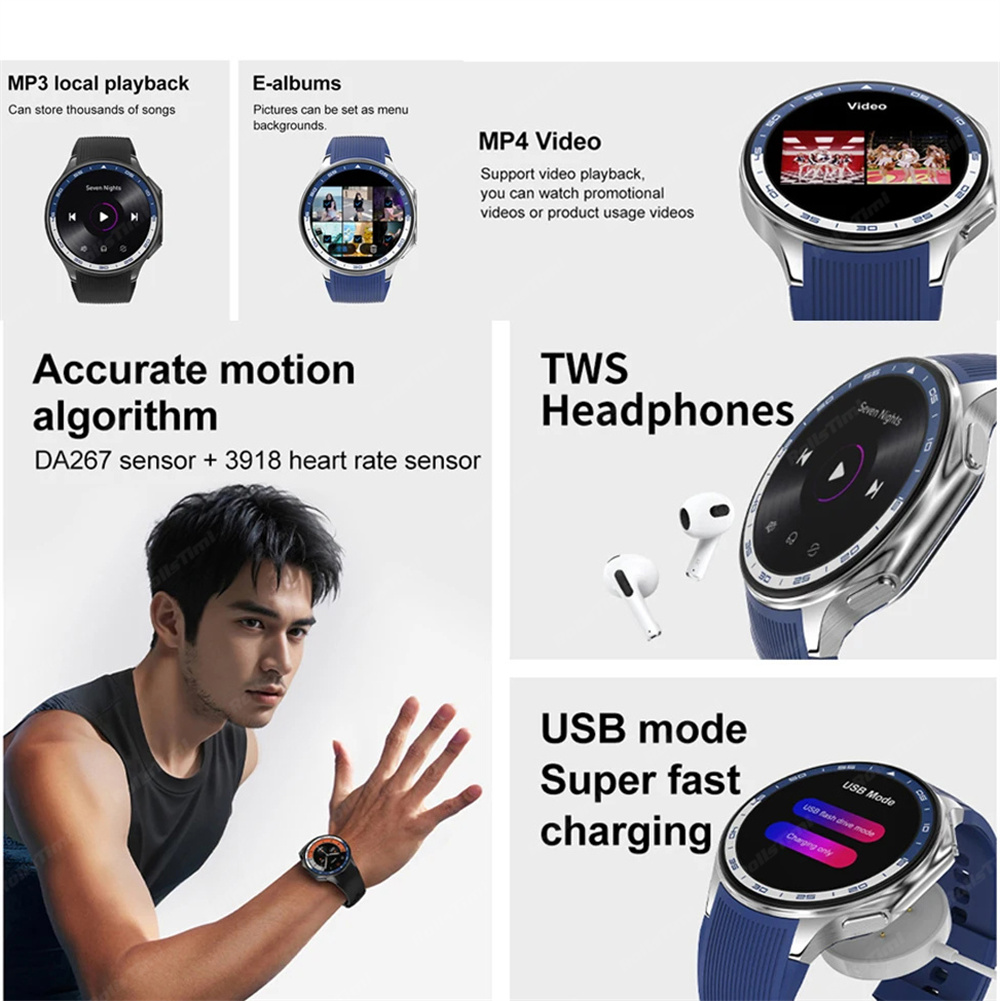 1.43 AMOLED akıllı saat 3D sur - Smartwatch Professional Watches For Men incelemesi ve fiyatı