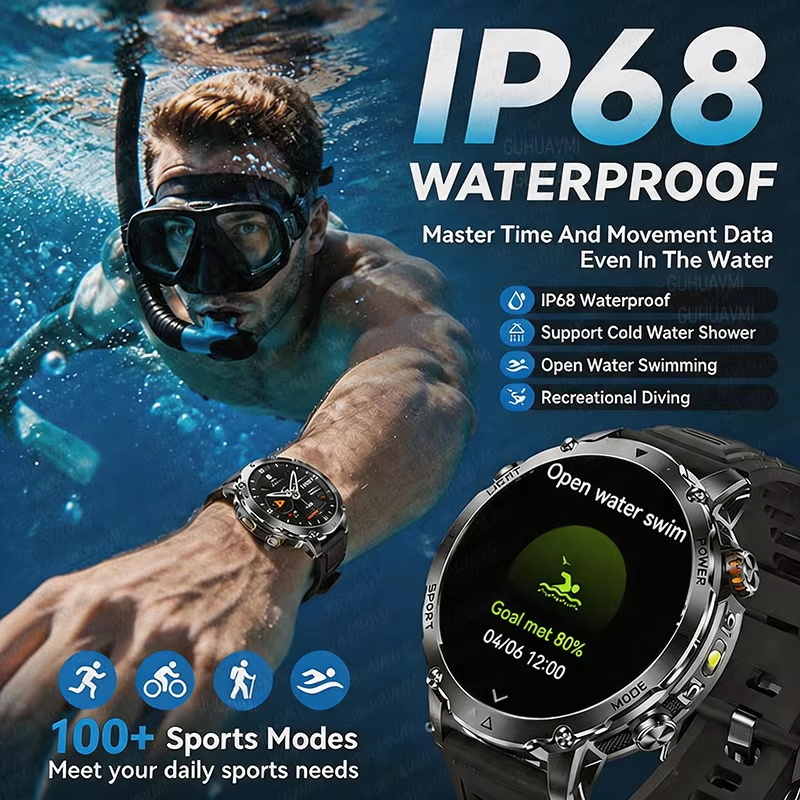 Açık Hava Askeri 1400mAh 200 G - Smartwatch Rugged Watches For Men incelemesi ve fiyatı