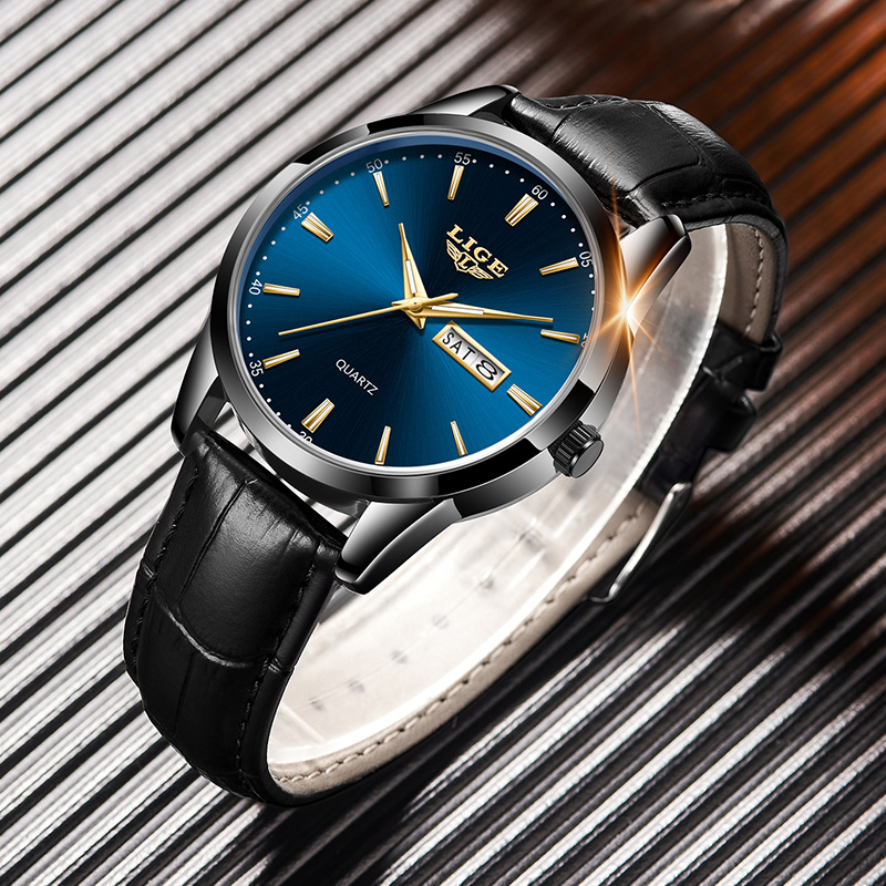 LIGE Adam Izle Moda Deri Kayış - Smartwatch Military Watches For Men incelemesi ve fiyatı
