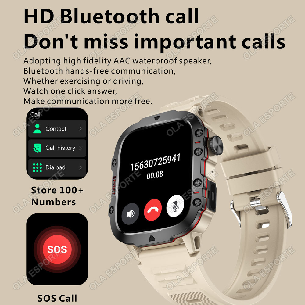 2026 Sağlam Askeri Akıllı Saat - Smartwatch Rugged Watches For Men incelemesi ve fiyatı