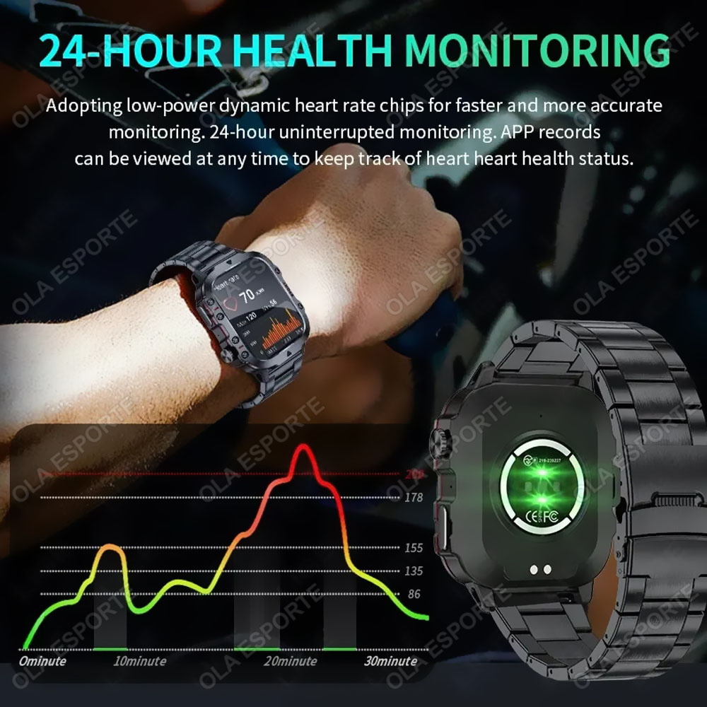2026 Sağlam Askeri Akıllı Saat - Smartwatch Rugged Watches For Men incelemesi ve fiyatı