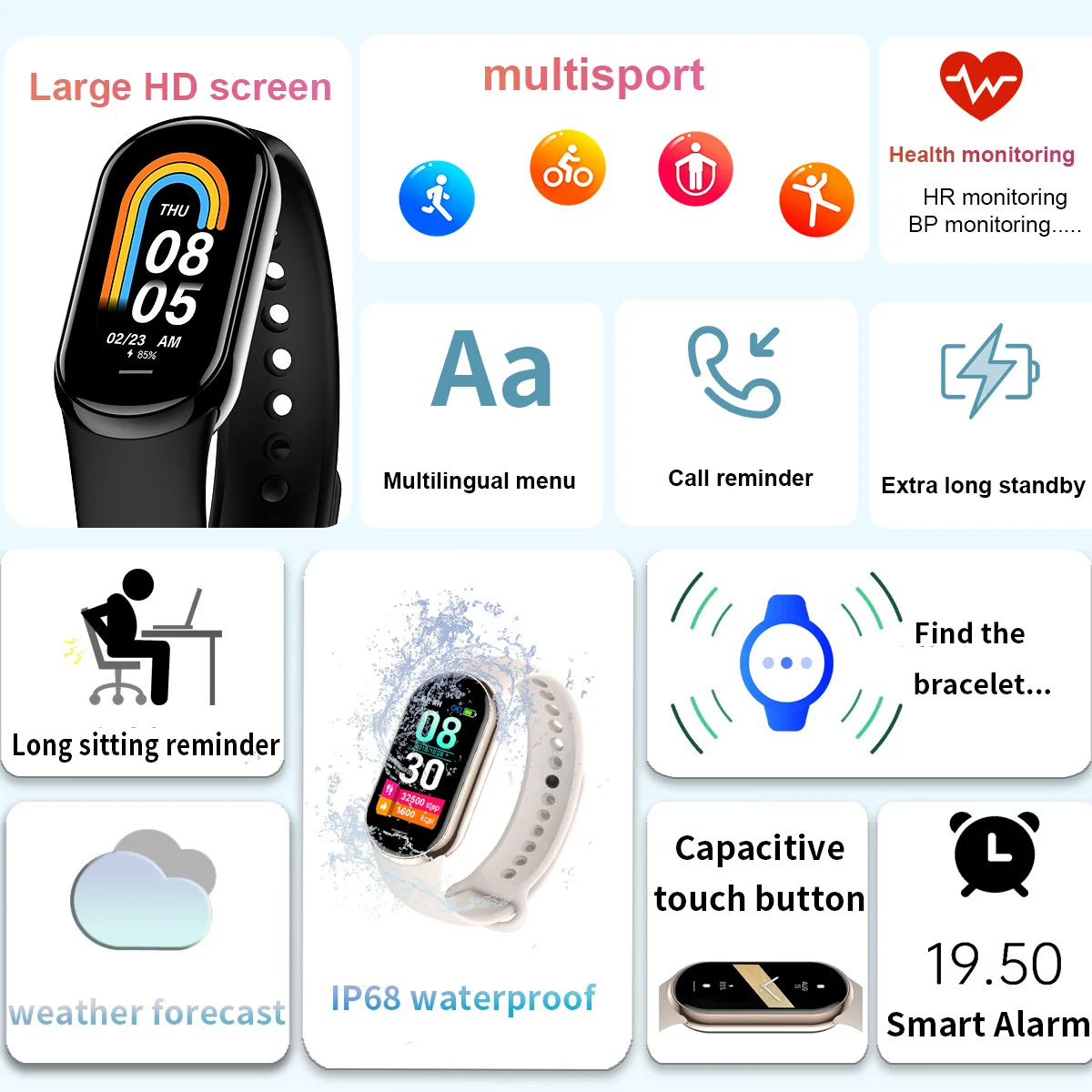 Yeni Orijinal Küçük M8 Band Ak - Smartwatch Professional Watches For Men incelemesi ve fiyatı