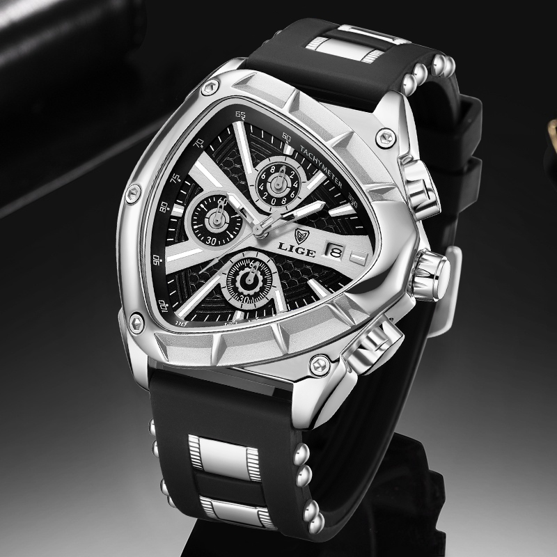 LIGE Moda Erkekler İzle Üçgen  - Smartwatch Army Watches For Men incelemesi ve fiyatı