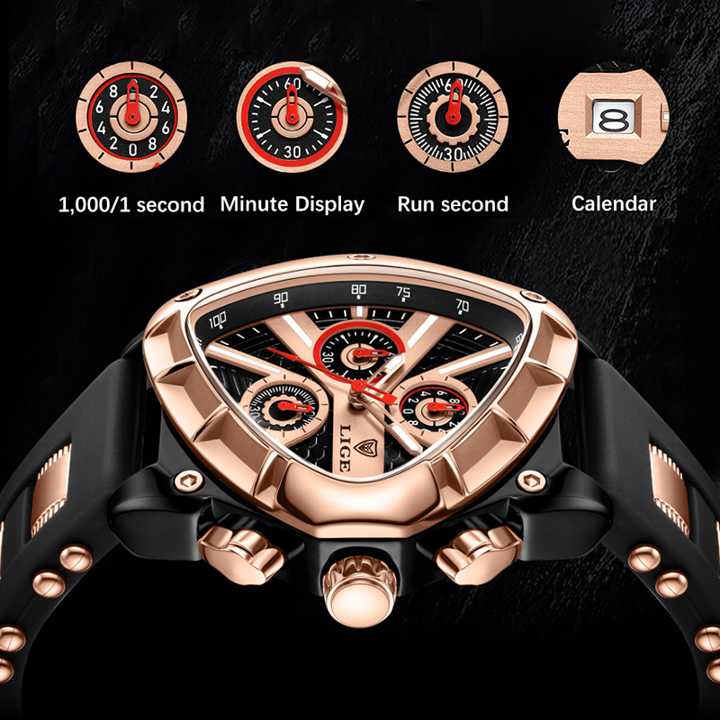 LIGE Moda Erkekler İzle Üçgen  - Smartwatch Army Watches For Men incelemesi ve fiyatı