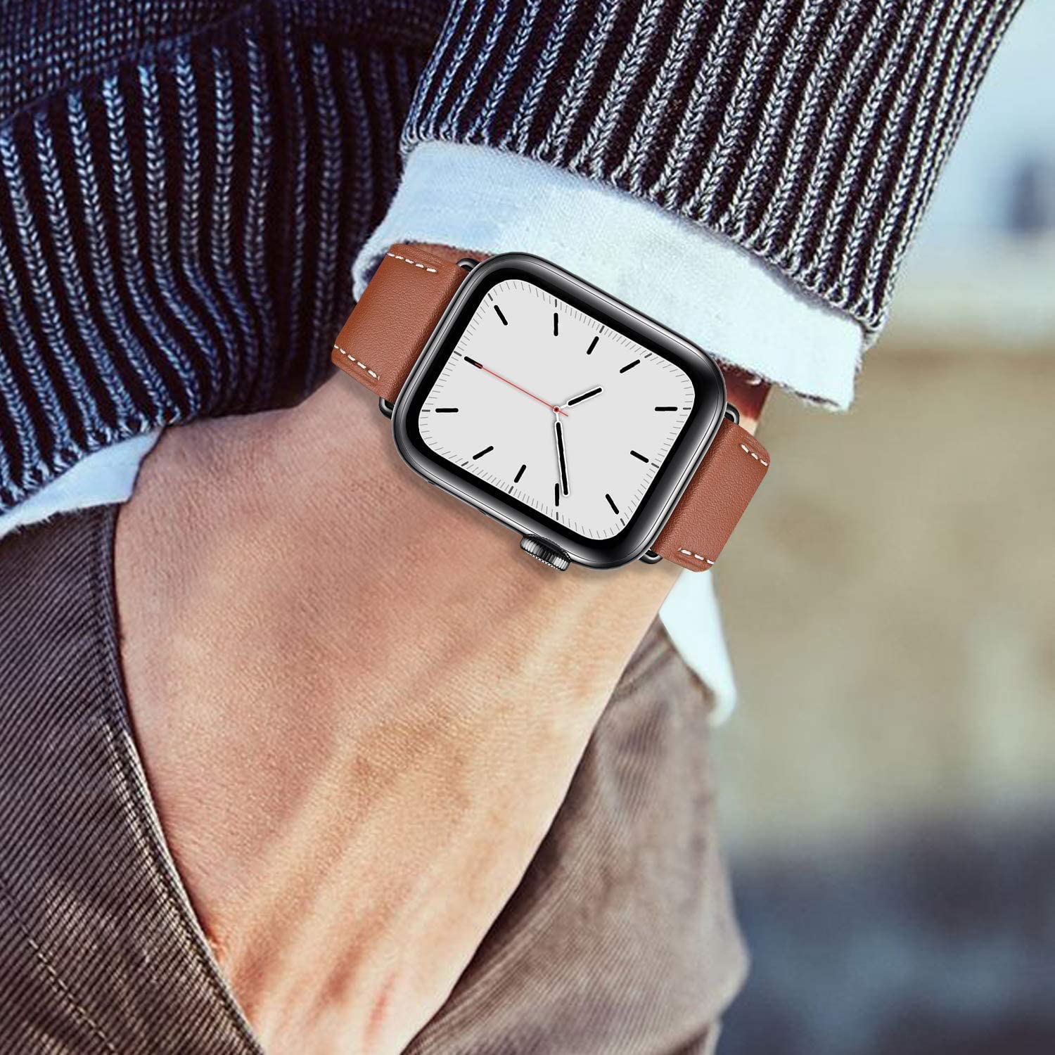 Apple saat kayışı için deri ba - Smartwatch Apple Watches For Men incelemesi ve fiyatı