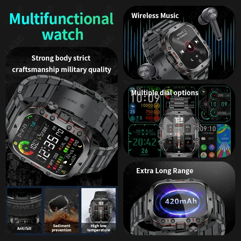 LIGE açık erkek spor akıllı sa - Smartwatch Watches Gift For Women incelemesi ve fiyatı