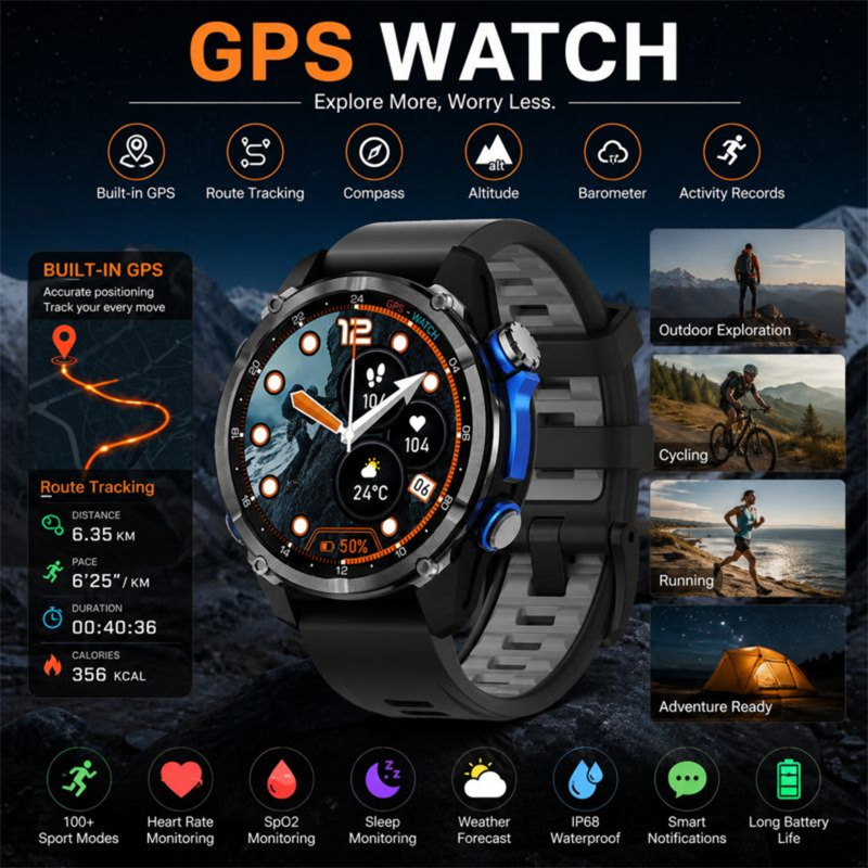 2026 Yeni Ordu Sınıfı TANK GPS - Smartwatch Army Watches For Men incelemesi ve fiyatı
