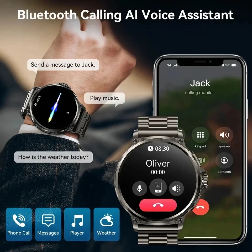 Bluetooth Çağrı 360*360 1.85 İ - Smartwatch Professional Watches For Men incelemesi ve fiyatı